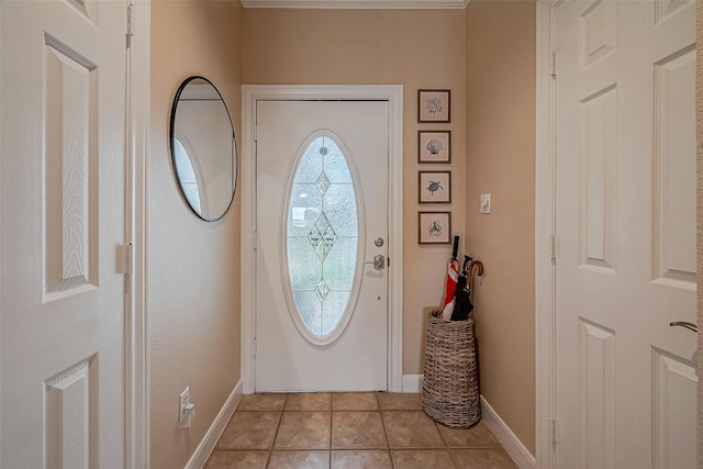 entrance foyer with light tile patterned floors