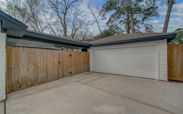 view of garage