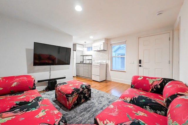 living room featuring light hardwood / wood-style flooring