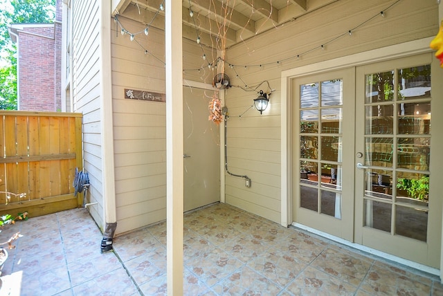 exterior space with french doors