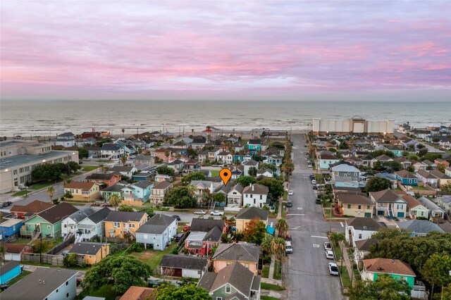 1621 Ursuline St, Galveston, TX 77550 - birds eye view of property with a residential view and a water view