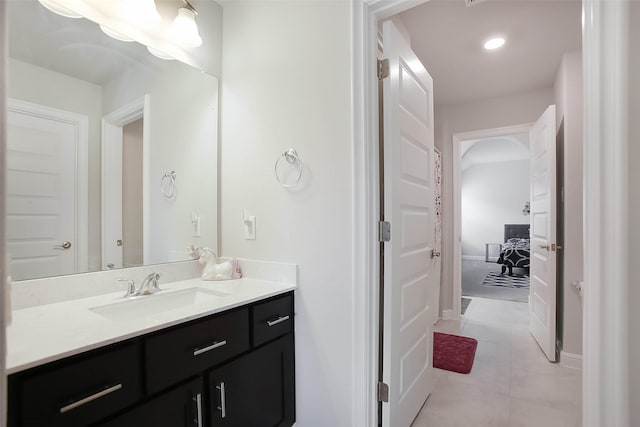 bathroom featuring vanity and tile patterned floors