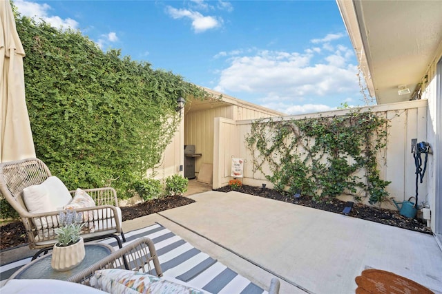 view of patio featuring grilling area