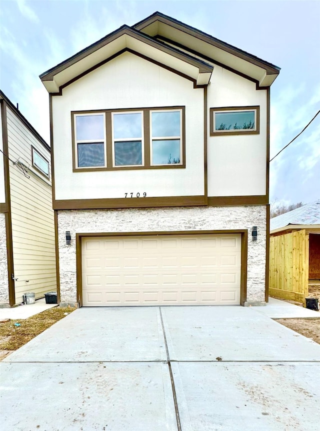 view of front facade with a garage