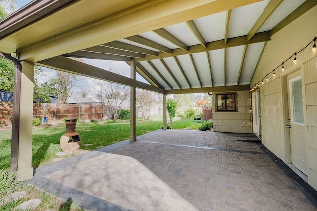 view of patio with a fenced backyard