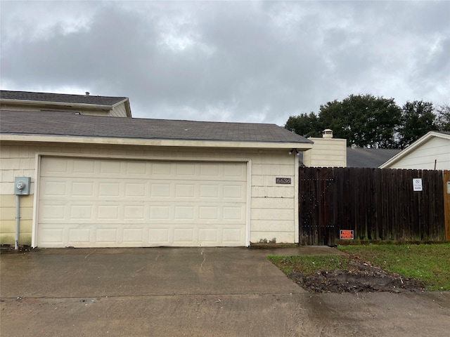 view of garage