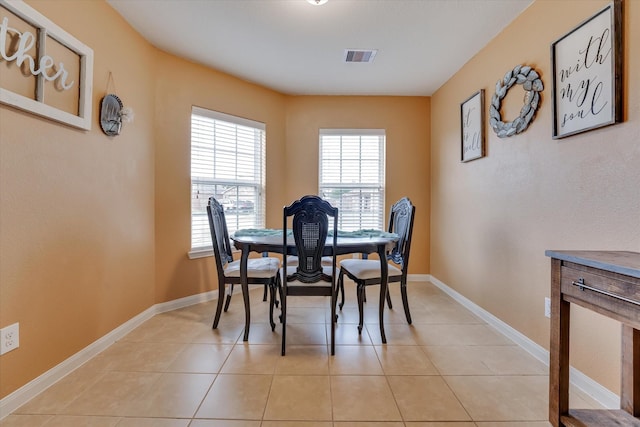 view of tiled dining area