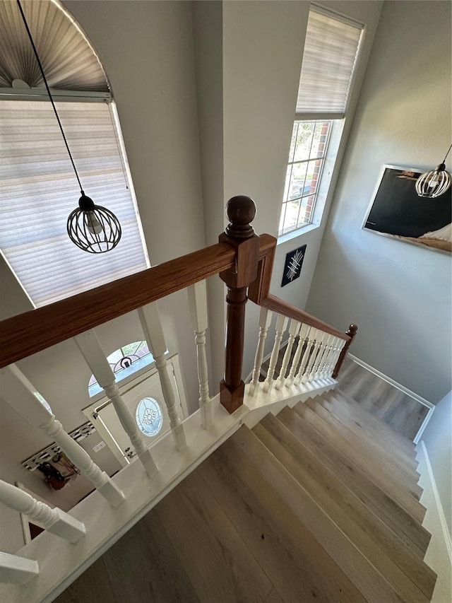 1723 Park Ridge Dr, Katy, TX 77450 - staircase featuring wood finished floors