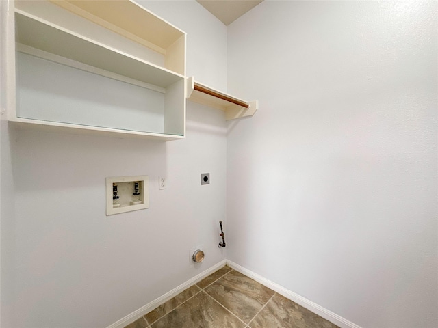 laundry area with gas dryer hookup, washer hookup, and hookup for an electric dryer