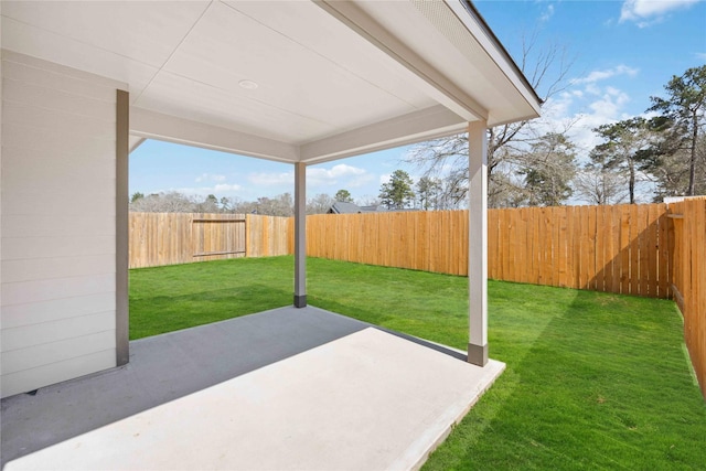 view of patio featuring a fenced backyard