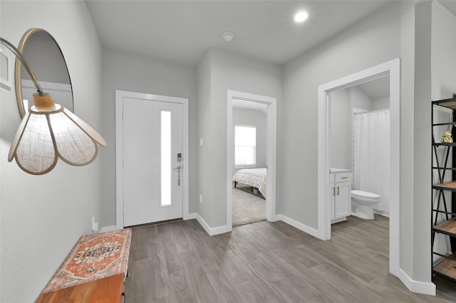 entryway featuring light hardwood / wood-style floors