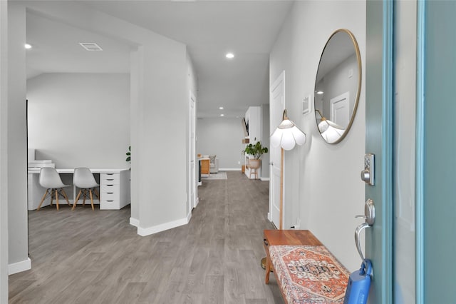 foyer featuring light hardwood / wood-style floors