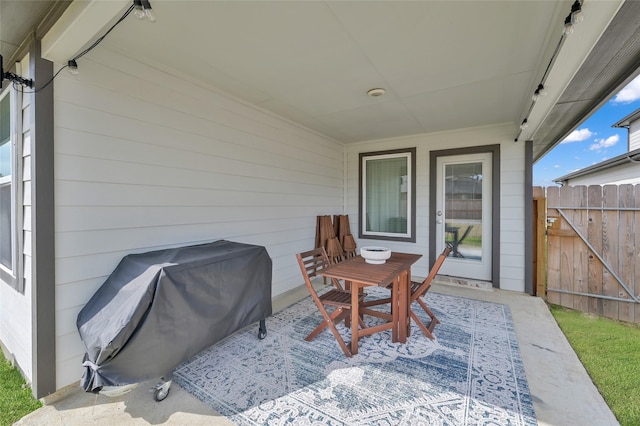 view of patio featuring area for grilling