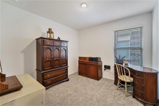 view of carpeted office space