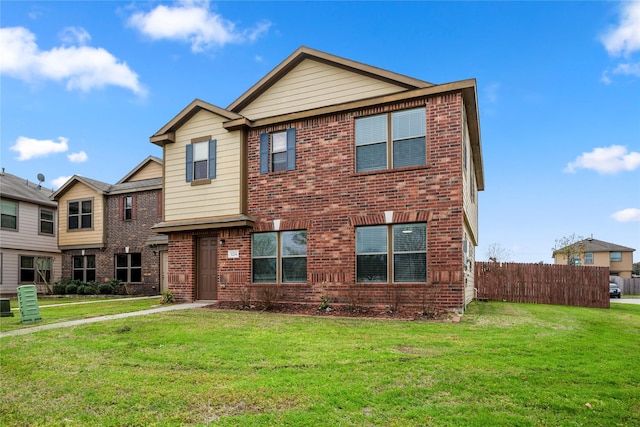 view of front of house with a front lawn