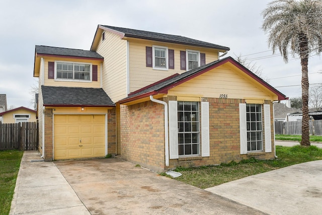 view of front of home with a garage