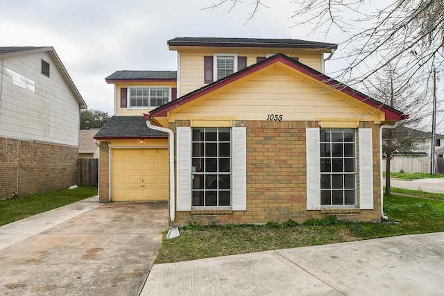 view of front facade with a garage