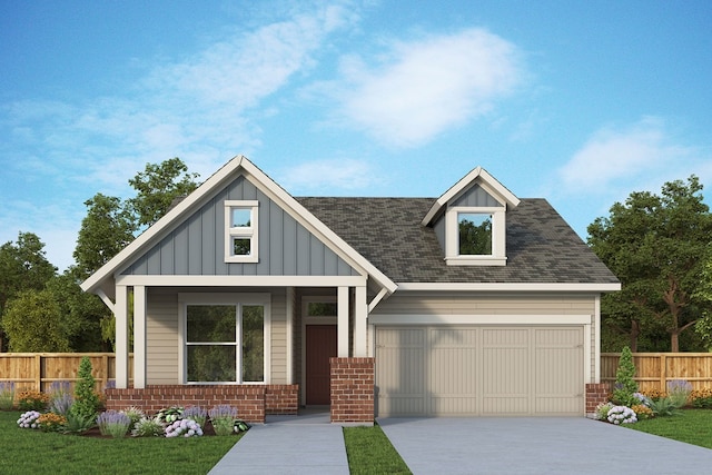 craftsman inspired home featuring a garage