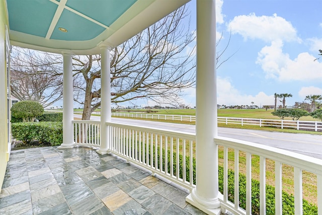 exterior space featuring a rural view