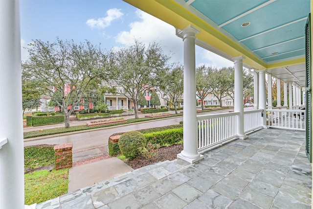 view of patio with a porch