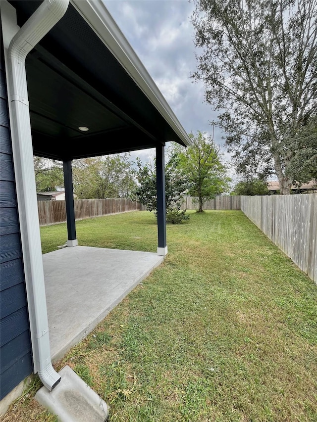 view of yard with a patio area