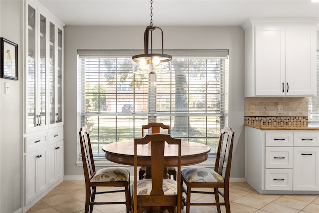 view of tiled dining area