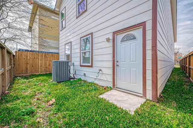 property entrance with cooling unit