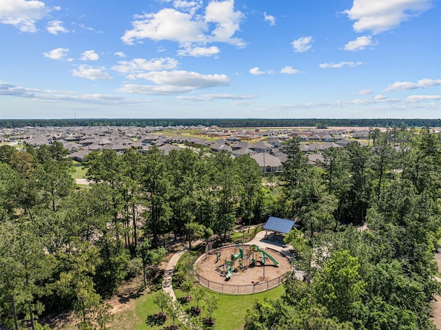 birds eye view of property with a residential view
