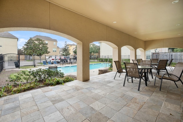 view of patio / terrace with a community pool