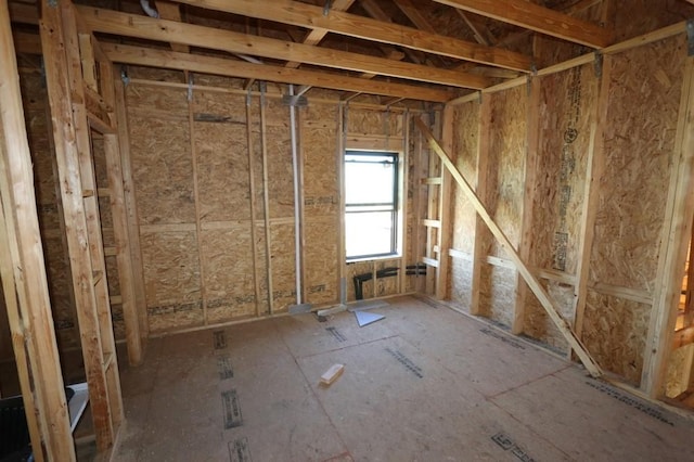 view of unfinished attic