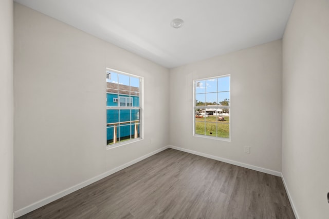 empty room featuring wood-type flooring