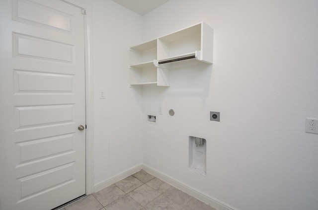 clothes washing area featuring washer hookup, hookup for a gas dryer, and hookup for an electric dryer