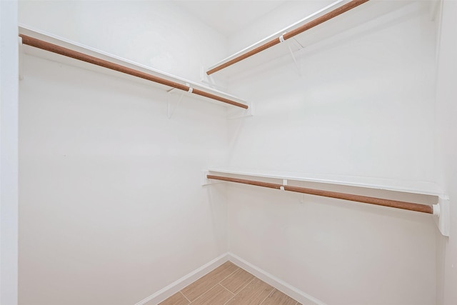 spacious closet featuring hardwood / wood-style flooring