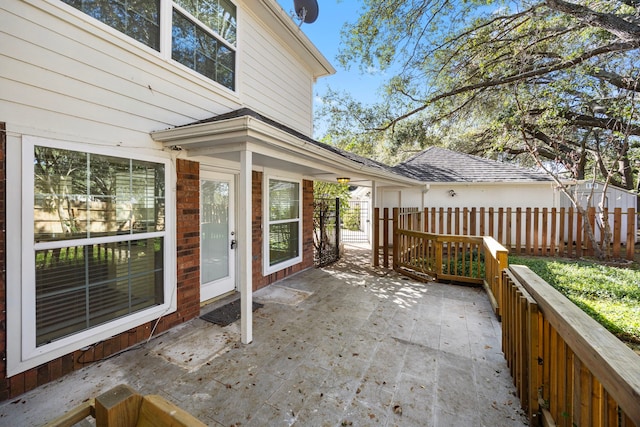 view of patio / terrace with fence