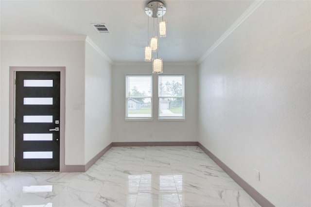 entryway with ornamental molding