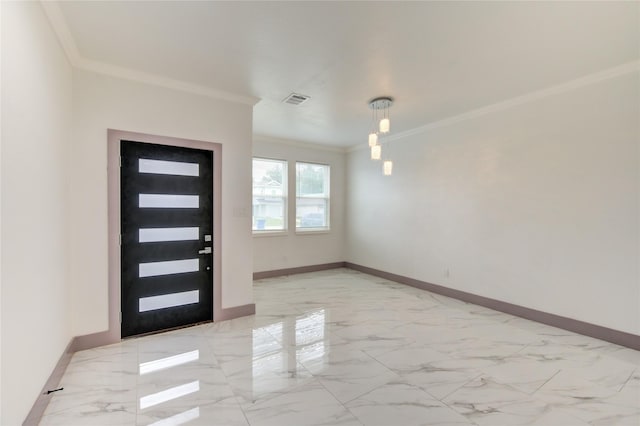 foyer with crown molding