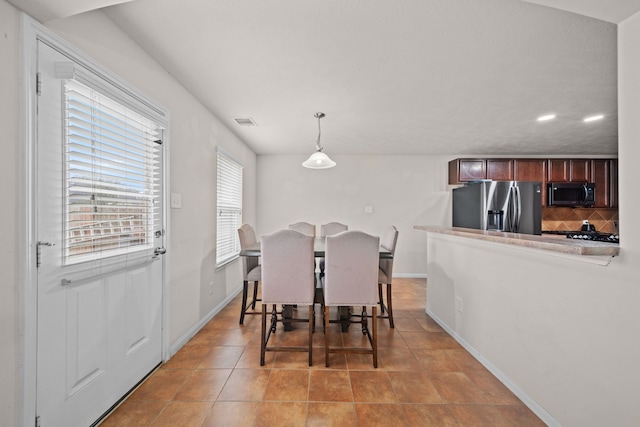 view of tiled dining area