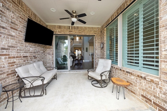 view of patio / terrace with ceiling fan