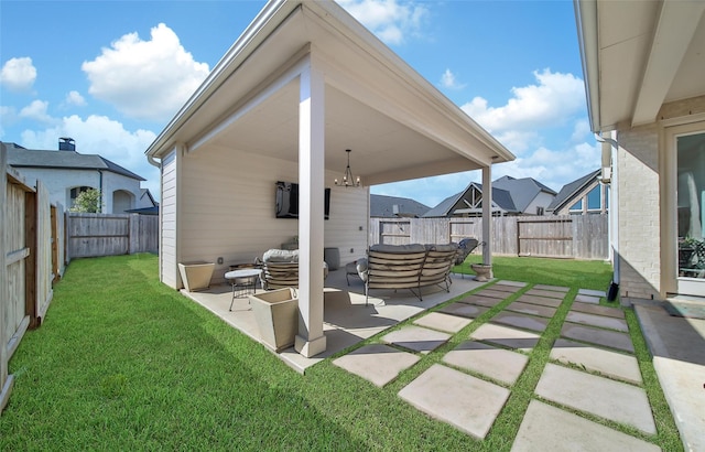 view of patio with a fenced backyard