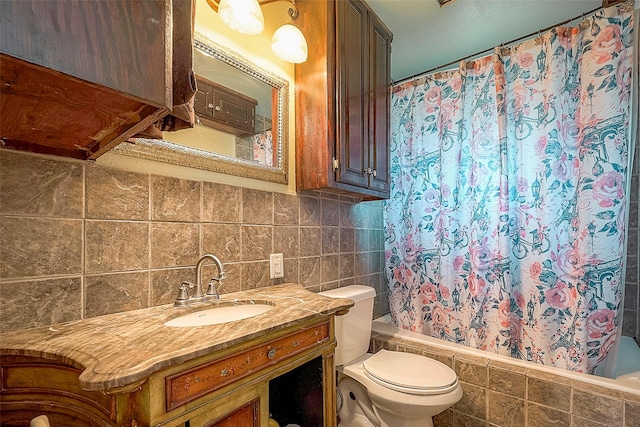 1814 Mansfield St, Houston, TX 77091 - bathroom featuring vanity, tile walls, and toilet