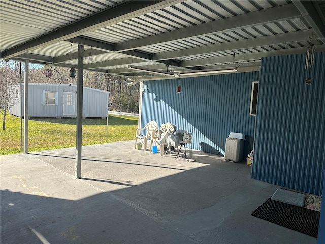 view of patio / terrace with an outdoor structure