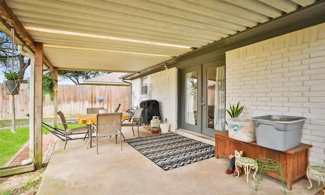 view of patio / terrace with french doors