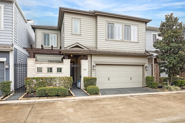 view of property featuring a garage