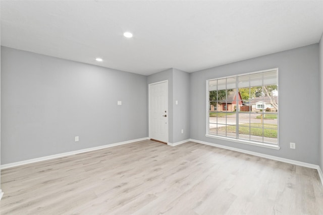 empty room featuring light wood-type flooring