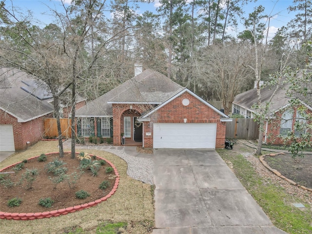 view of front of house with a garage