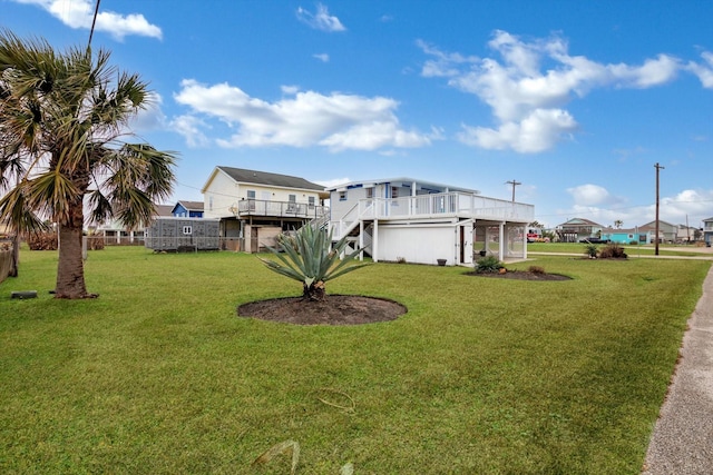 view of yard featuring a deck