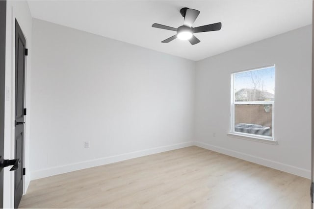 6609 Ave Q, Houston, TX 77011 - spare room with light wood-style floors, ceiling fan, and baseboards