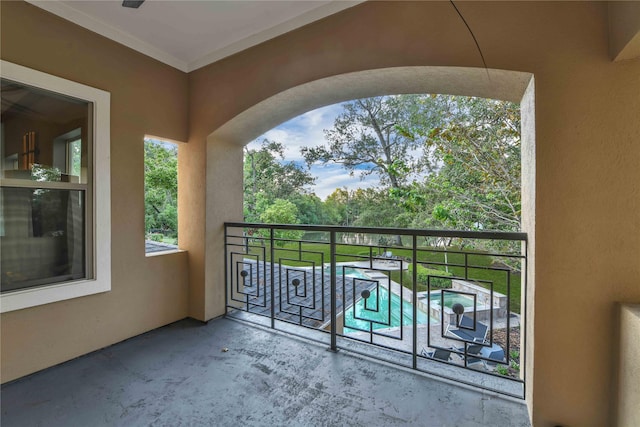 7611 Kings River Ln, Humble, TX 77346 - balcony featuring view of pool