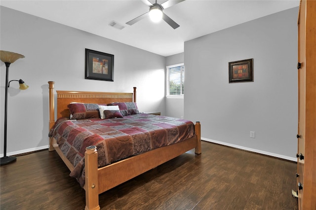 7611 Kings River Ln, Humble, TX 77346 - bedroom with wood finished floors, baseboards, and ceiling fan