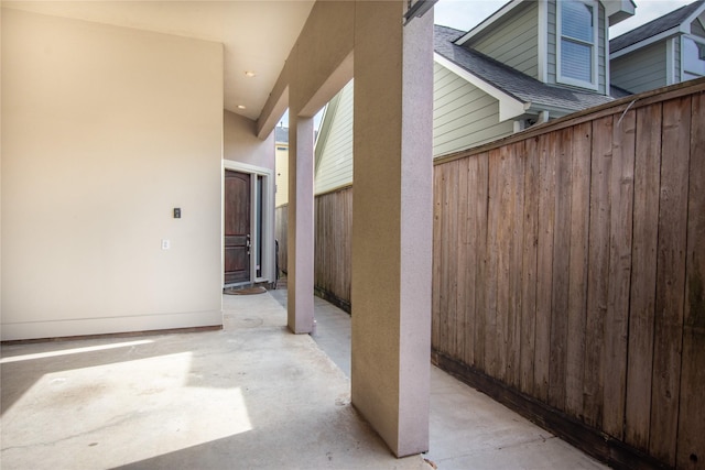 view of home's exterior with a patio area